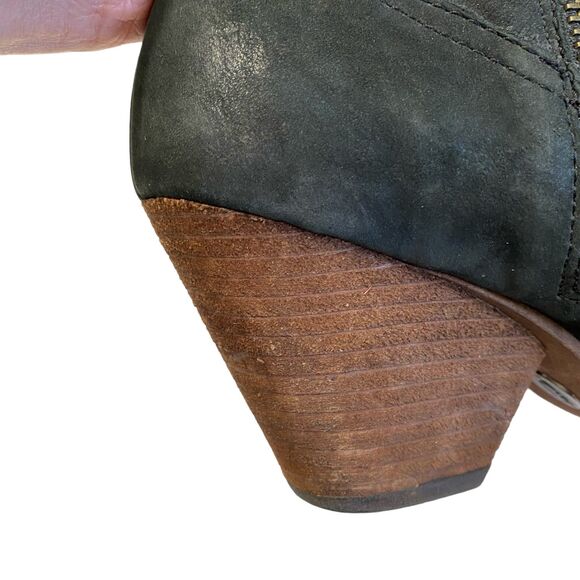 FRYE Reina Black Suede Ankle Western Style Bootie Size 7 - Picture 13 of 15
